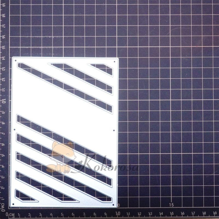 Kokorosa Metal Cutting Dies with Slanted Hollow Lines Background Board
