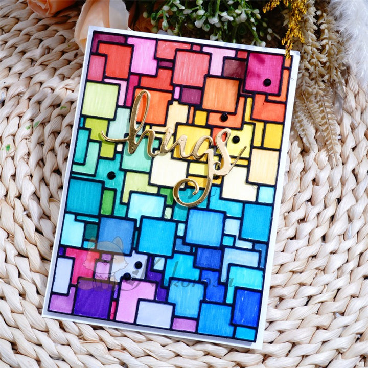 Kokorosa Metal Cutting Dies with Small Plaids Background Board