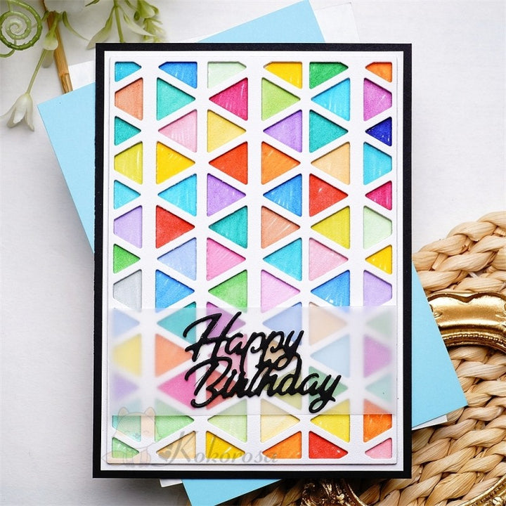 Kokorosa Metal Cutting Dies with Small Triangles Background Board