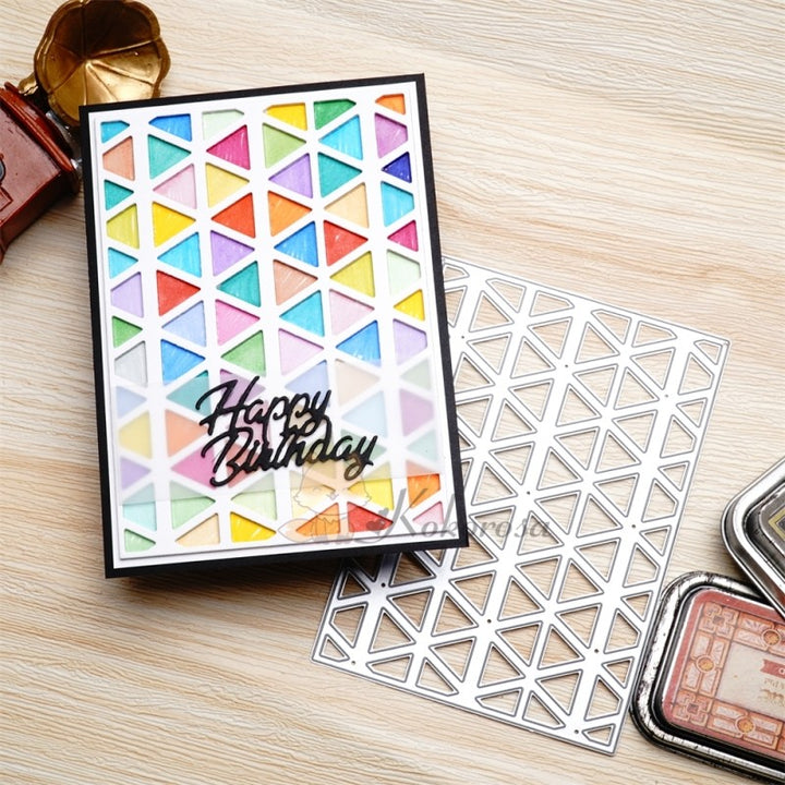 Kokorosa Metal Cutting Dies with Small Triangles Background Board