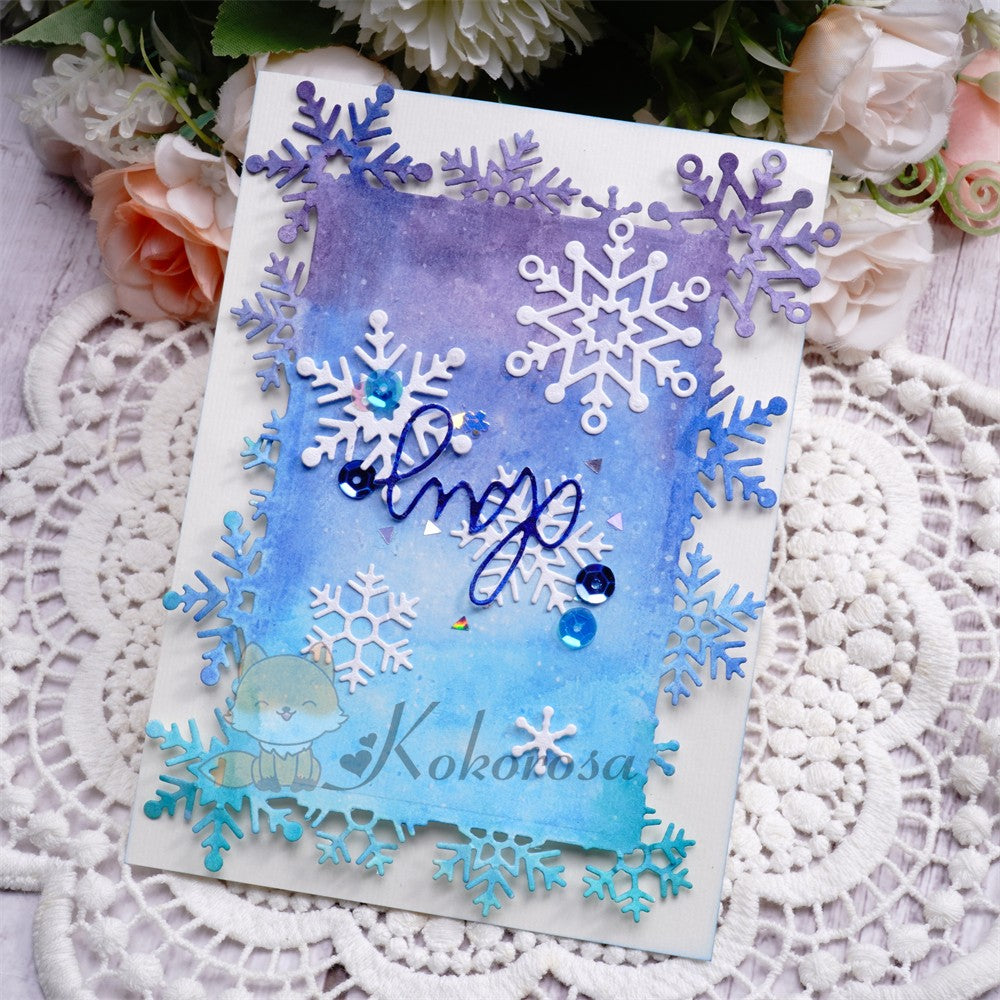 Kokorosa Metal Cutting Dies with Snowflake Frame Board