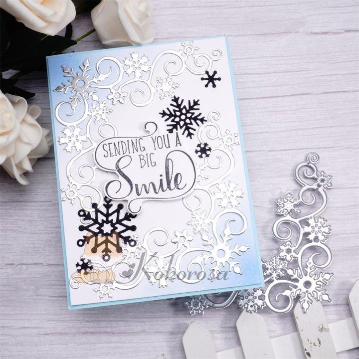 Kokorosa Metal Cutting Dies with Snowflake Frame Corner