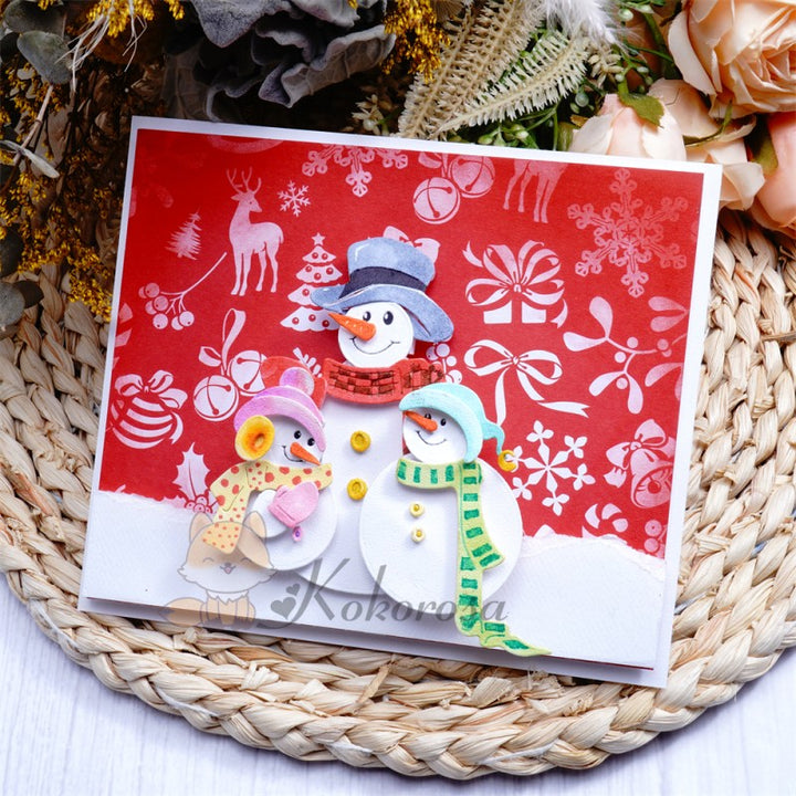 Kokorosa Metal Cutting Dies with Snowman Family