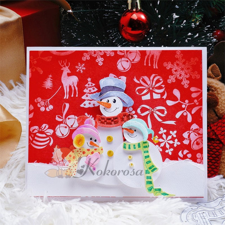 Kokorosa Metal Cutting Dies with Snowman Family