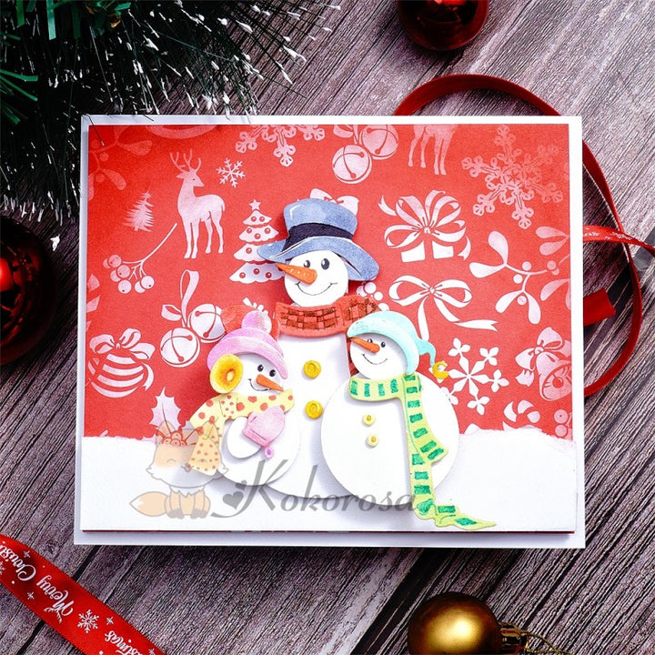 Kokorosa Metal Cutting Dies with Snowman Family