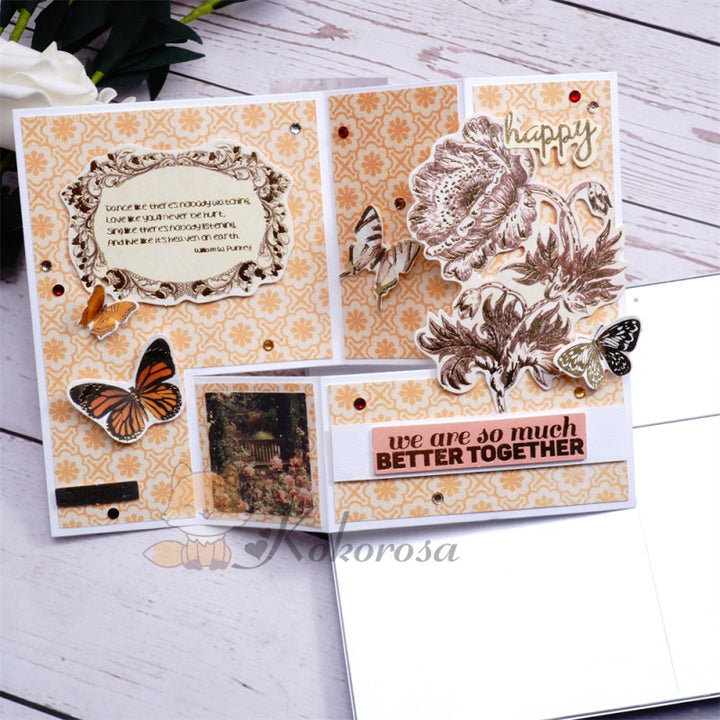 Kokorosa Metal Cutting Dies with Splicing Foldable Card
