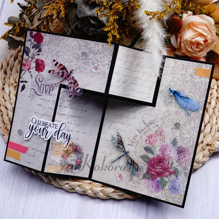 Kokorosa Metal Cutting Dies with Splicing Foldable Card