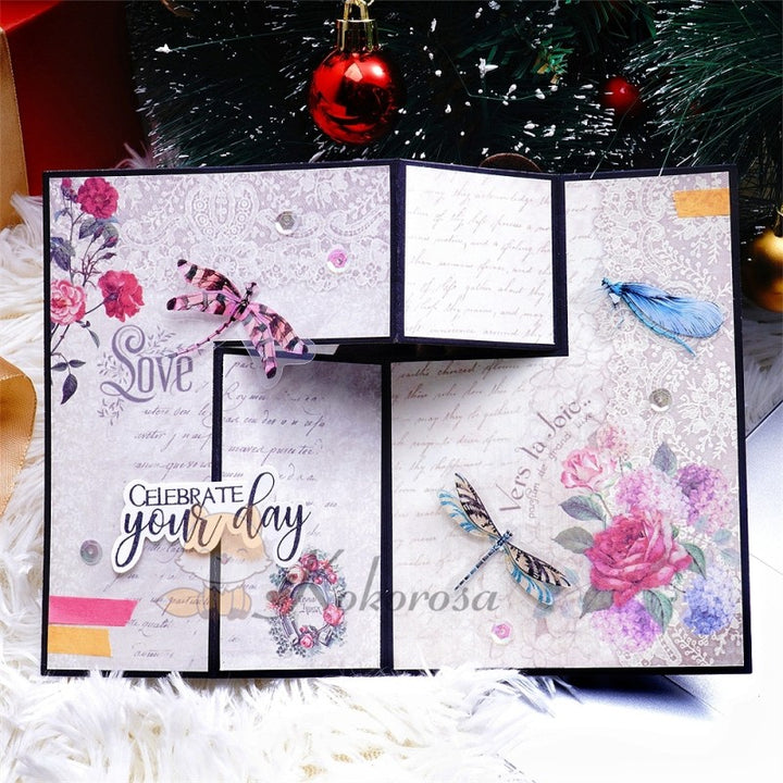 Kokorosa Metal Cutting Dies with Splicing Foldable Card