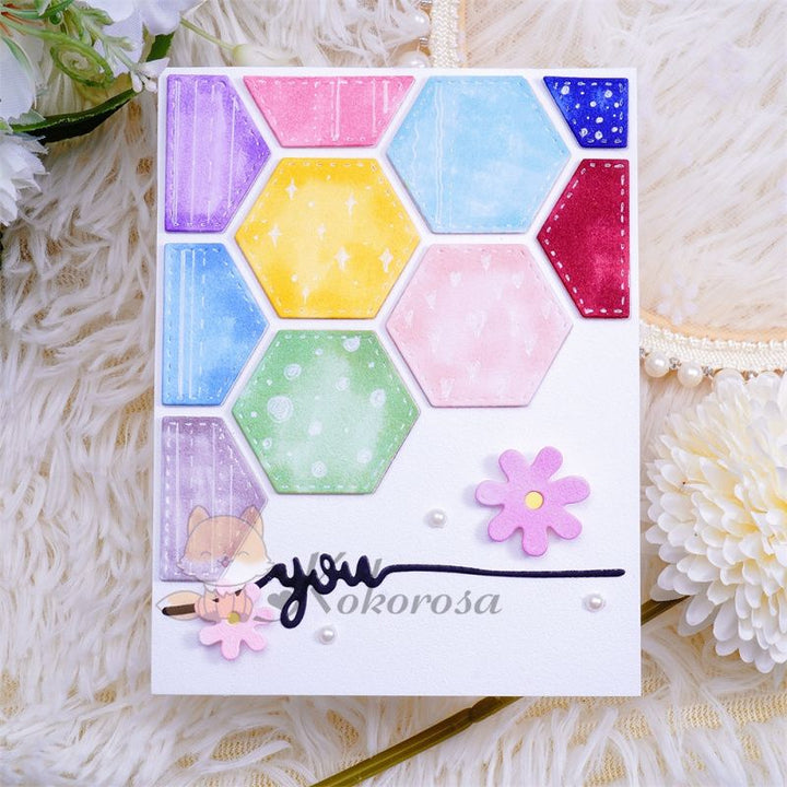 Kokorosa Metal Cutting Dies with Splicing Hexagons Border Board