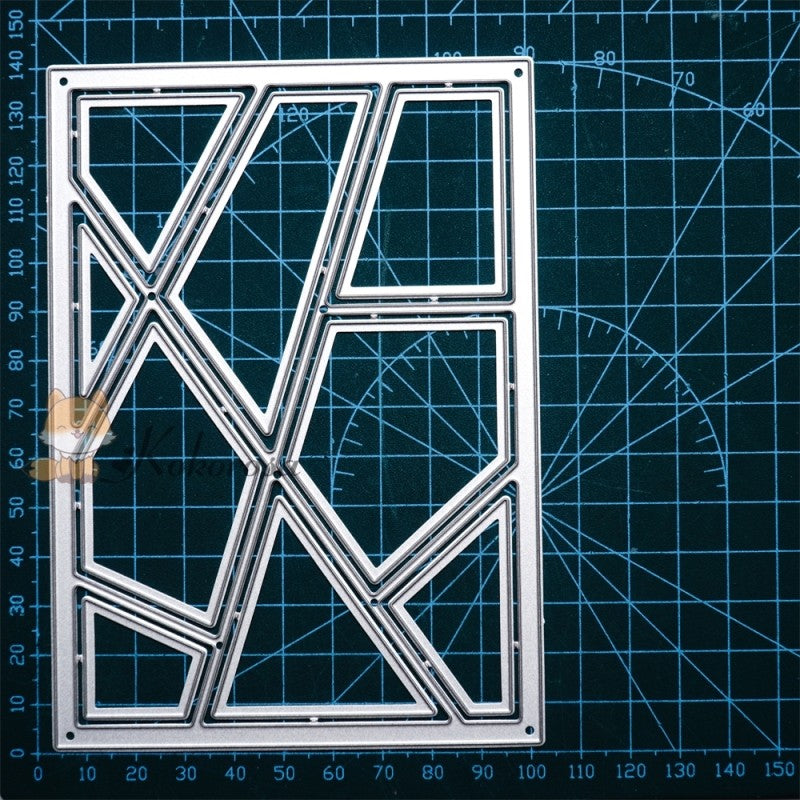 Kokorosa Metal Cutting Dies with Splicing Hollow Lines Frame Background Board