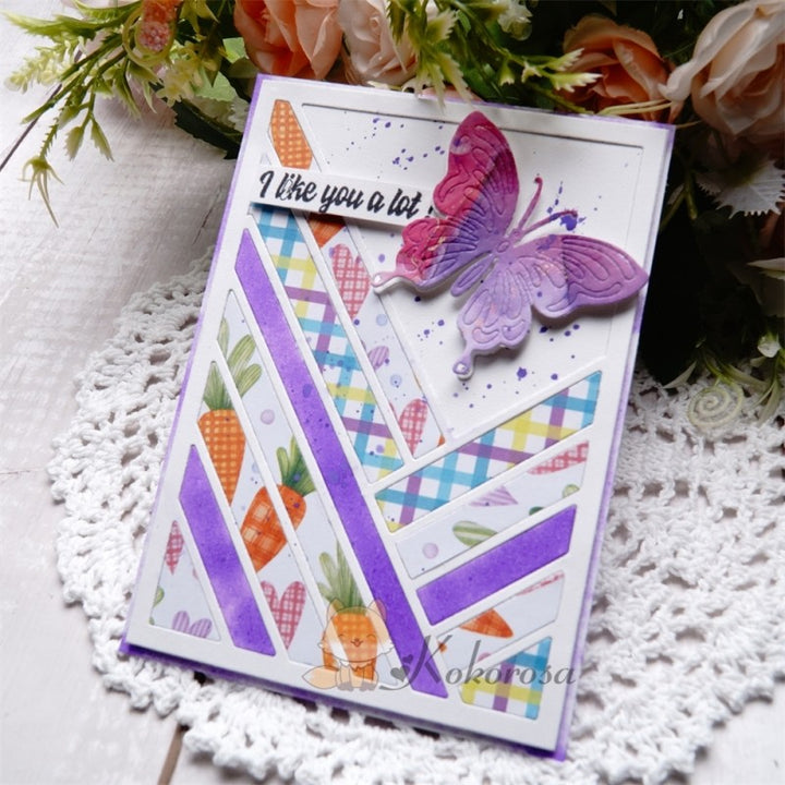 Kokorosa Metal Cutting Dies with Splicing Rectangular & Butterfly Background Board