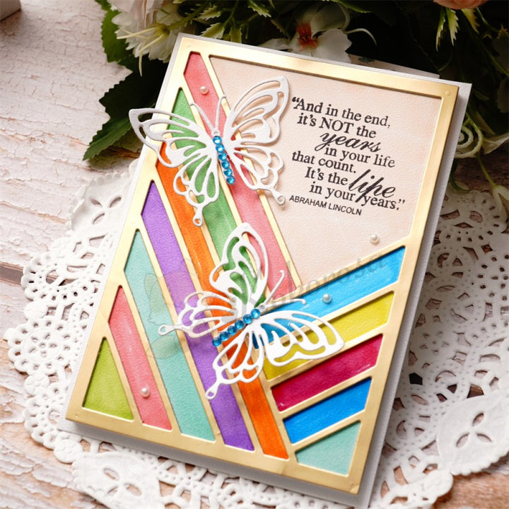 Kokorosa Metal Cutting Dies with Splicing Rectangular & Butterfly Background Board