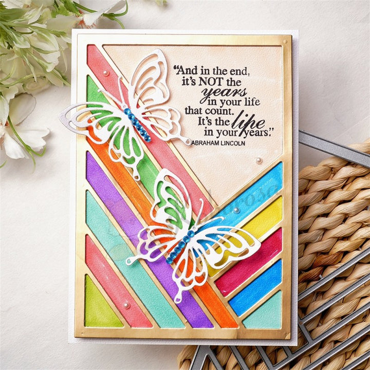 Kokorosa Metal Cutting Dies with Splicing Rectangular & Butterfly Background Board