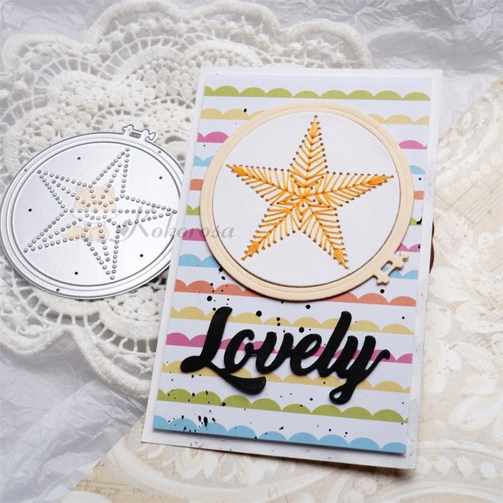 Kokorosa Metal Cutting Dies with Star Pattern Round Board