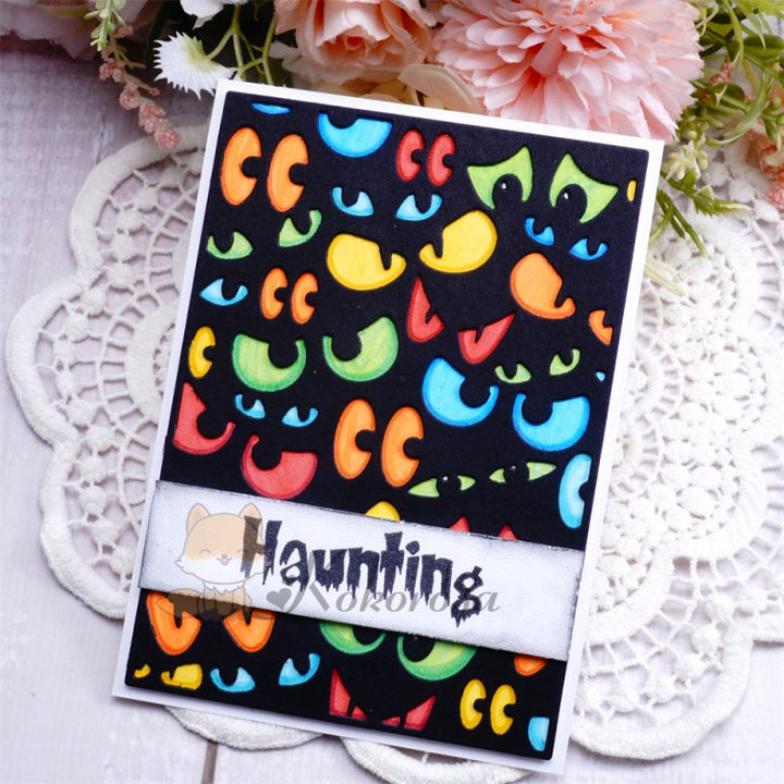 Kokorosa Metal Cutting Dies with Staring Eyes Background Board