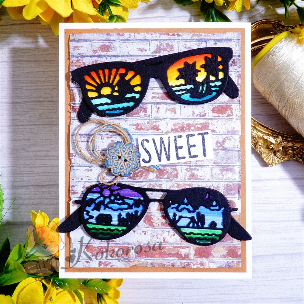 Kokorosa Metal Cutting Dies with Summer Scenery in Sunglasses