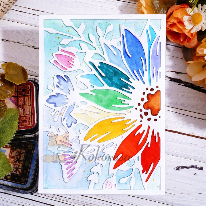 Kokorosa Metal Cutting Dies with Sunflower Background Board