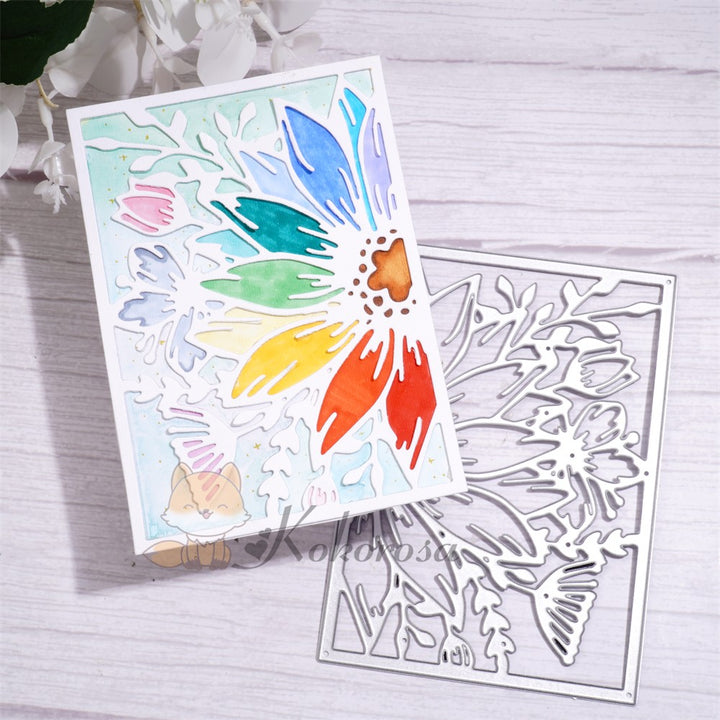 Kokorosa Metal Cutting Dies with Sunflower Background Board