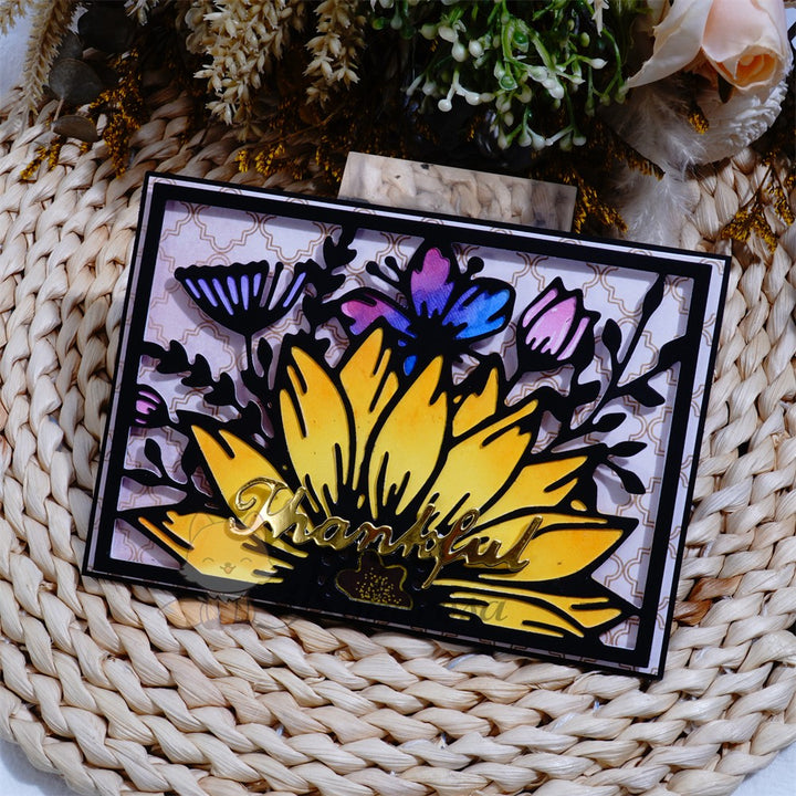 Kokorosa Metal Cutting Dies with Sunflower Background Board