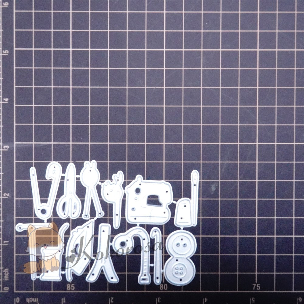 Kokorosa Metal Cutting Dies with Tailor Theme "HAPPY BIRTHDAY"
