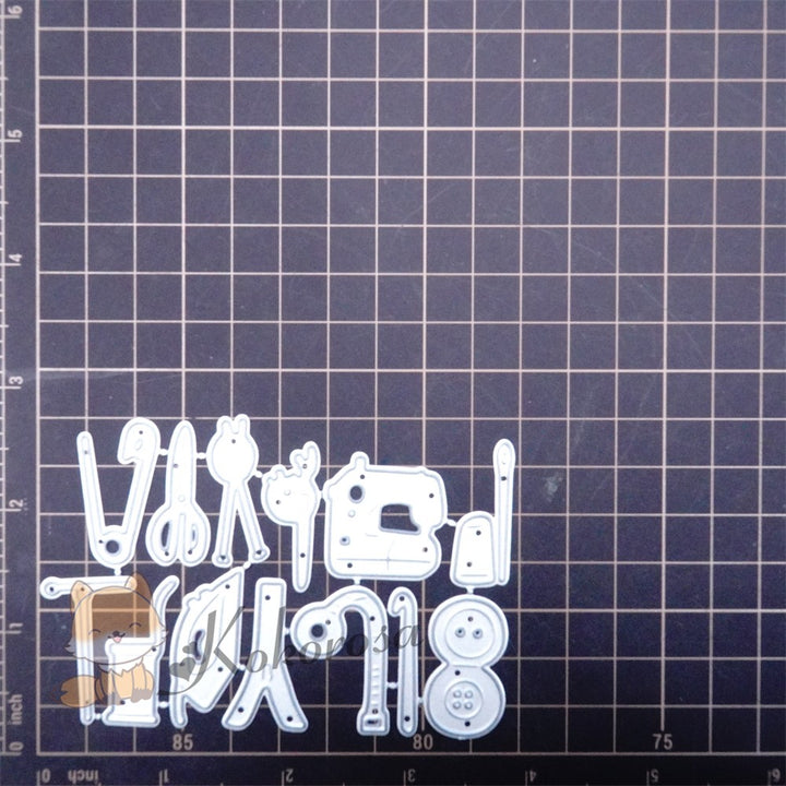 Kokorosa Metal Cutting Dies with Tailor Theme "HAPPY BIRTHDAY"