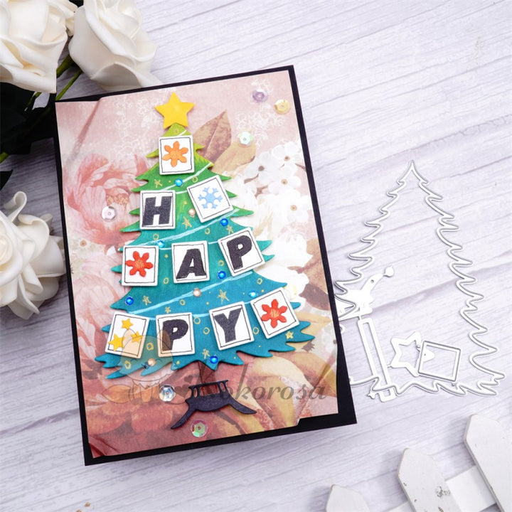 Kokorosa Metal Cutting Dies with Tall Christmas Tree