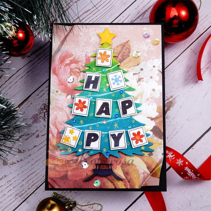 Kokorosa Metal Cutting Dies with Tall Christmas Tree