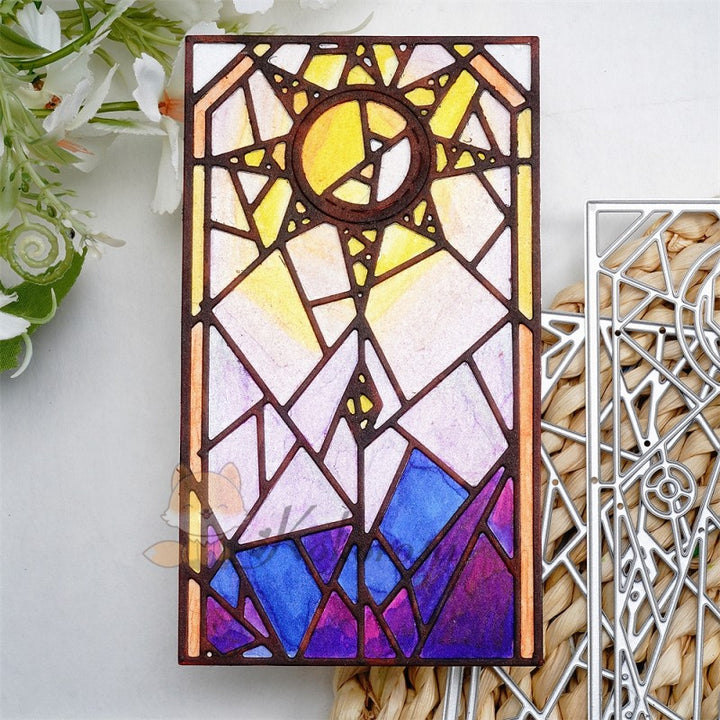 Kokorosa Metal Cutting Dies with Tarot Quilted Stained Background Board