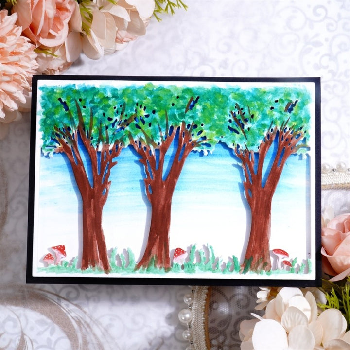 Kokorosa Metal Cutting Dies with Three Trees Background Board