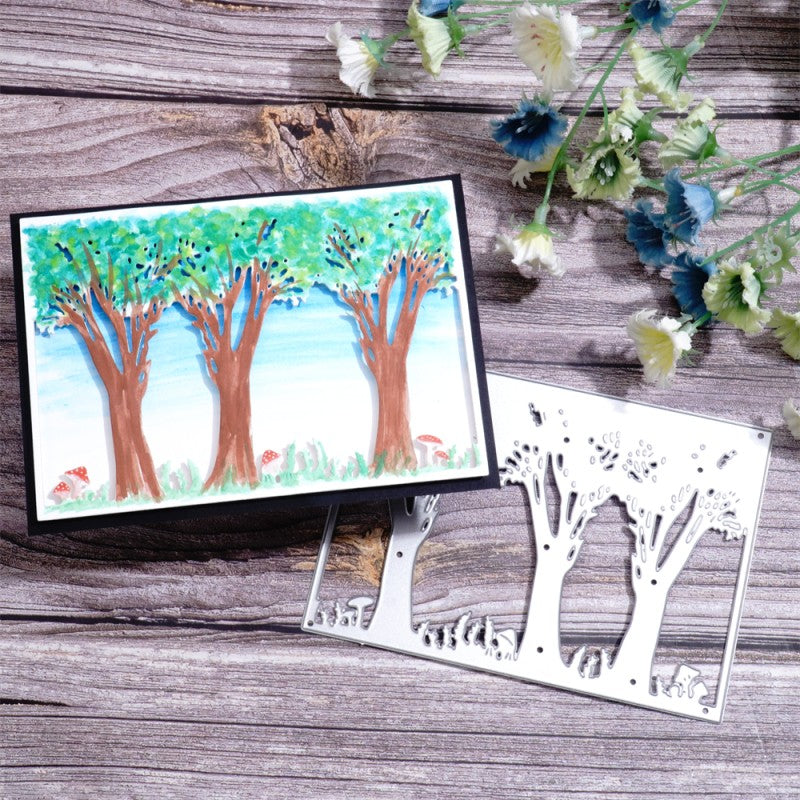 Kokorosa Metal Cutting Dies with Three Trees Background Board