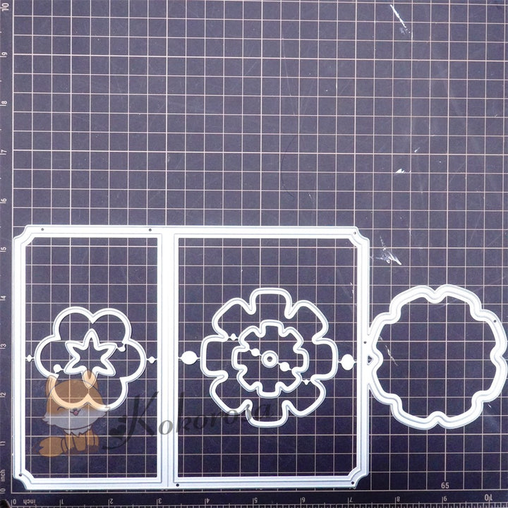 Kokorosa Metal Cutting Dies with Traditional Flower Foldable Card