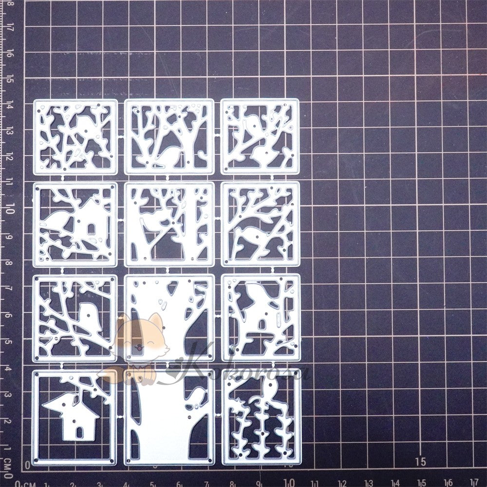 Kokorosa Metal Cutting Dies with Tree Puzzle Background Board