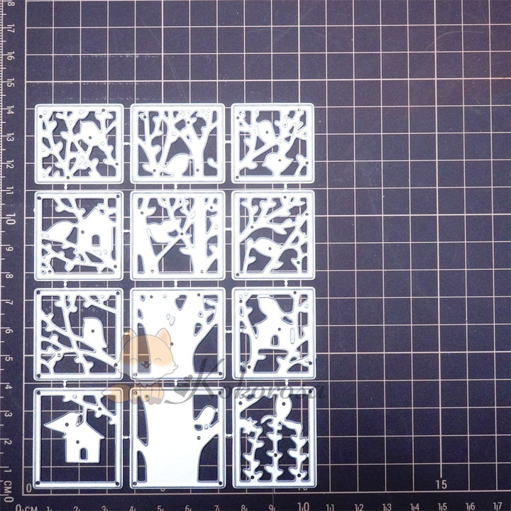 Kokorosa Metal Cutting Dies with Tree Puzzle Background Board