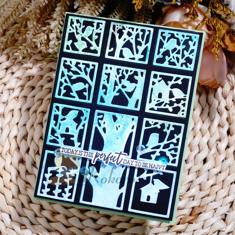 Kokorosa Metal Cutting Dies with Tree Puzzle Background Board