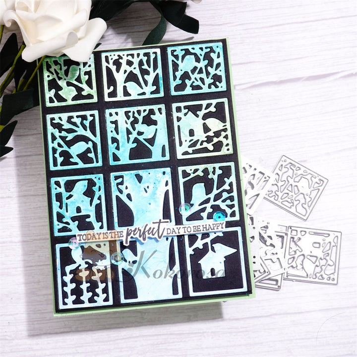 Kokorosa Metal Cutting Dies with Tree Puzzle Background Board