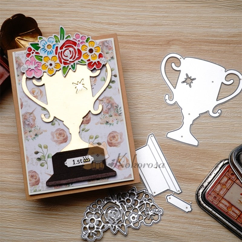 Kokorosa Metal Cutting Dies with Trophy & Flowers