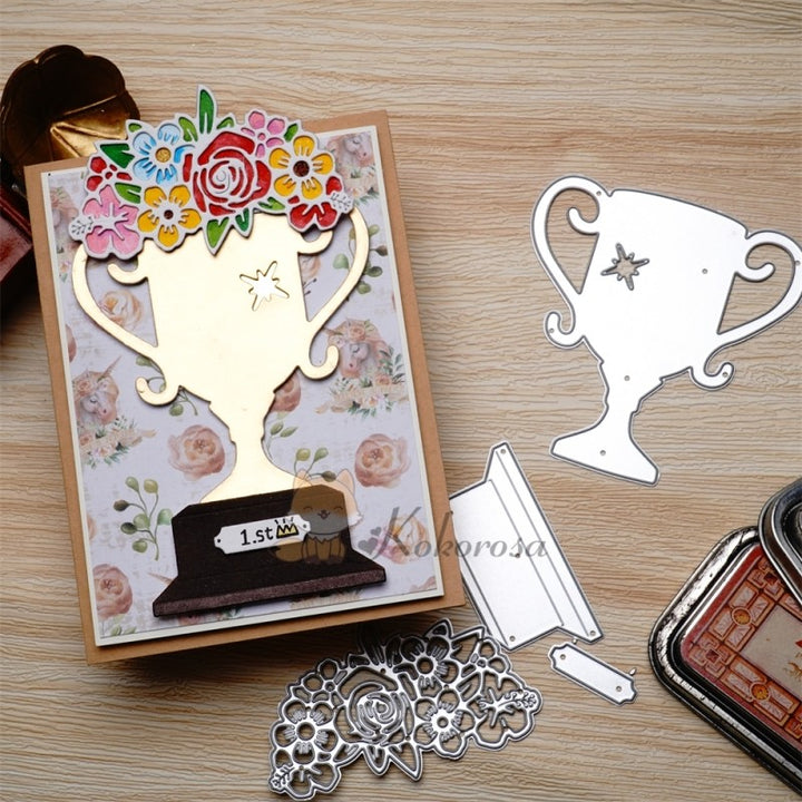 Kokorosa Metal Cutting Dies with Trophy & Flowers