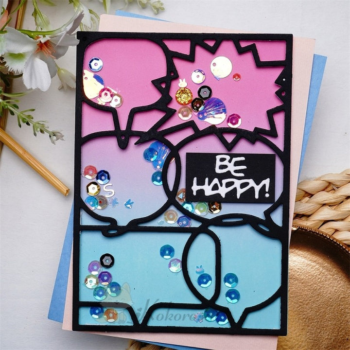 Kokorosa Metal Cutting Dies with Various Dialog Box Bubbles Frame Board