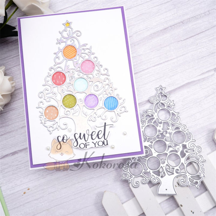Kokorosa Metal Cutting Dies with Vine Christmas Tree