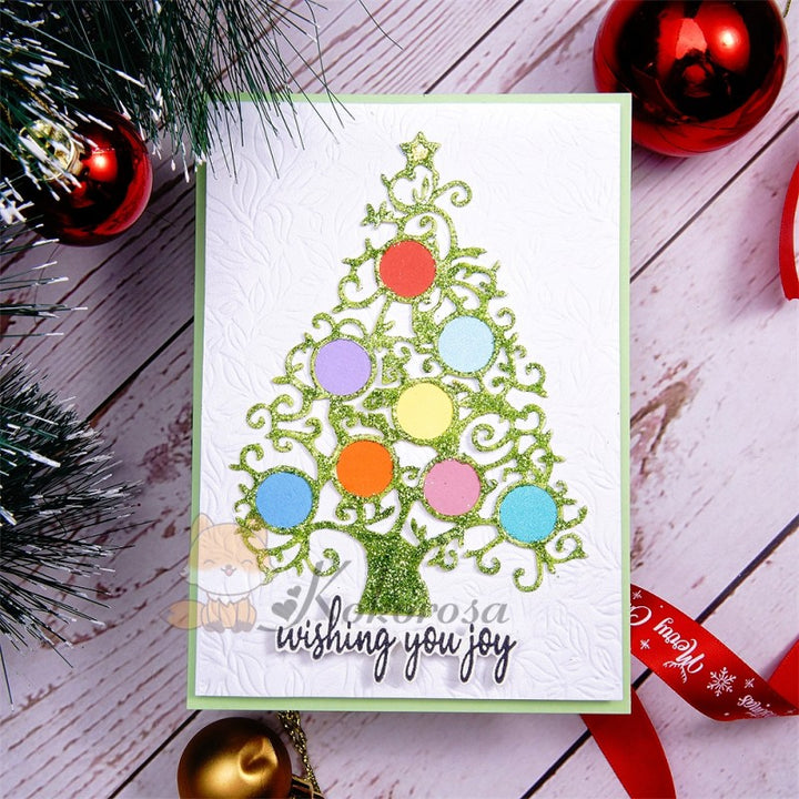 Kokorosa Metal Cutting Dies with Vine Christmas Tree