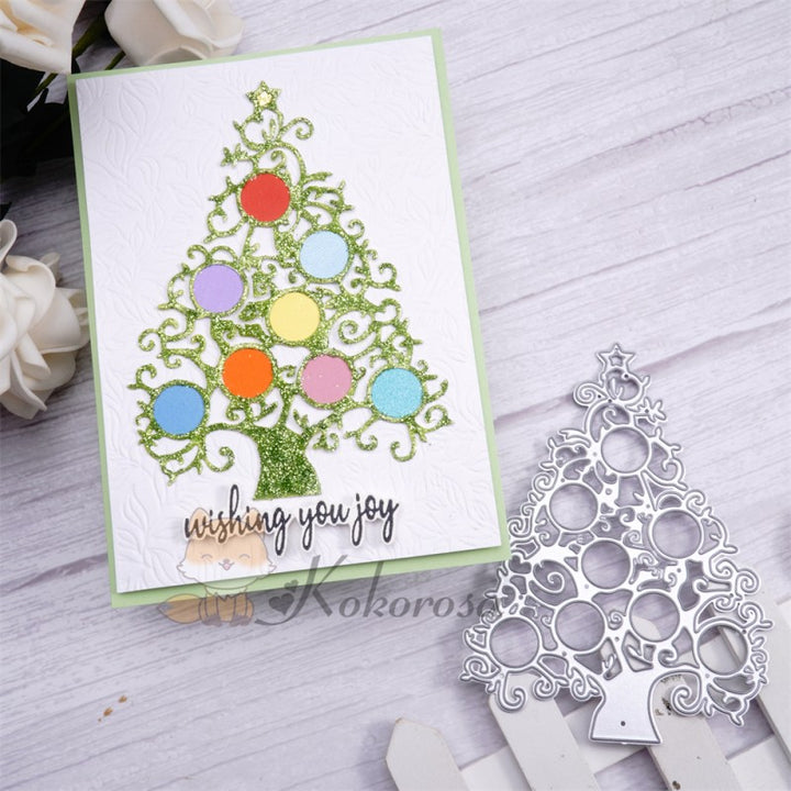 Kokorosa Metal Cutting Dies with Vine Christmas Tree