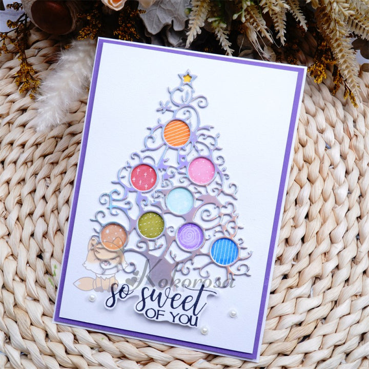 Kokorosa Metal Cutting Dies with Vine Christmas Tree