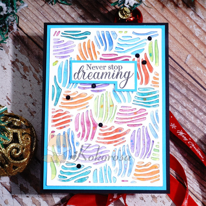 Kokorosa Metal Cutting Dies with Wave Leaves Background Board