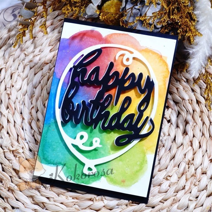Kokorosa Metal Cutting Dies with "happy birthday" Balloon