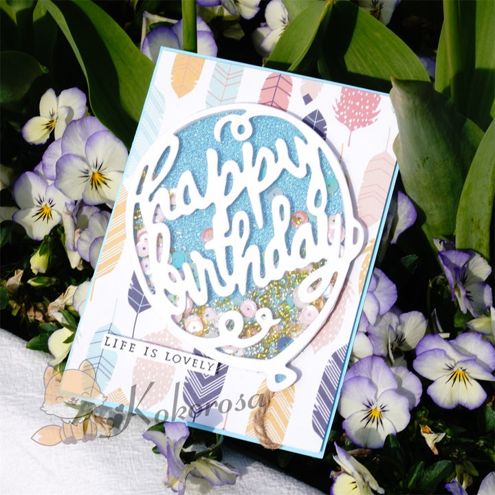 Kokorosa Metal Cutting Dies with "happy birthday" Balloon