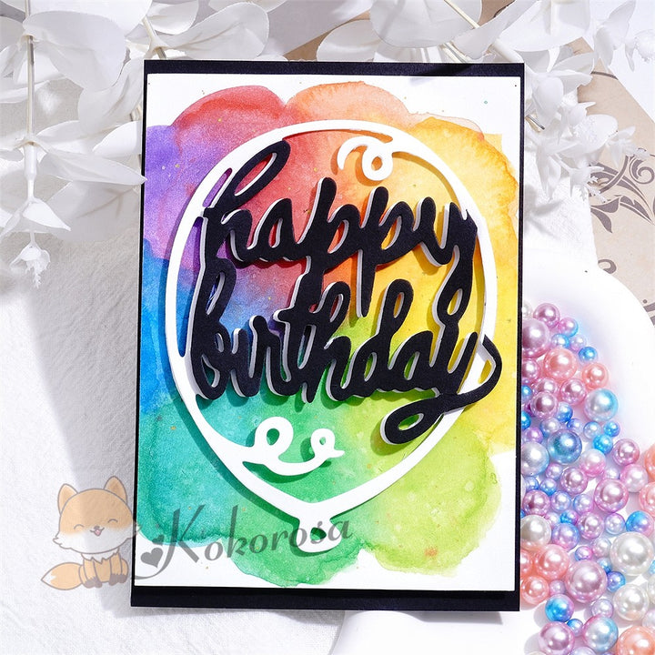 Kokorosa Metal Cutting Dies with "happy birthday" Balloon