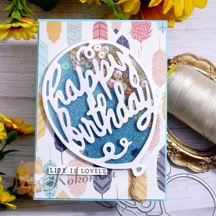 Kokorosa Metal Cutting Dies with "happy birthday" Balloon