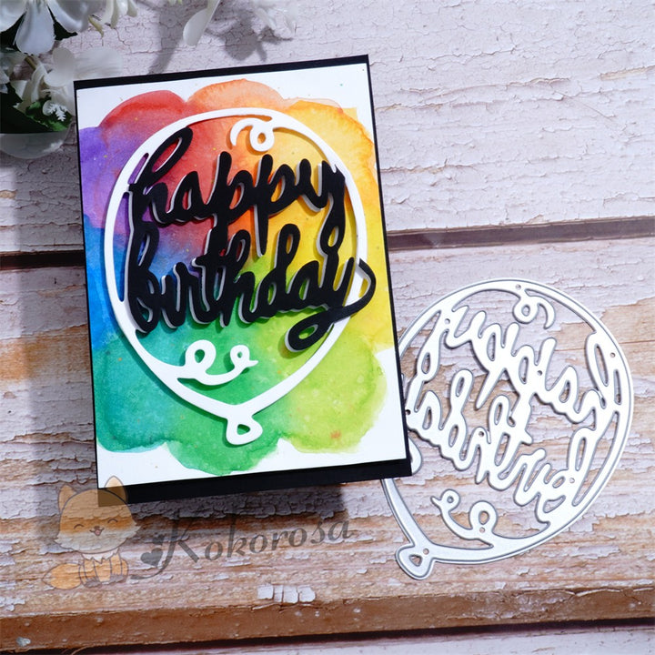 Kokorosa Metal Cutting Dies with "happy birthday" Balloon