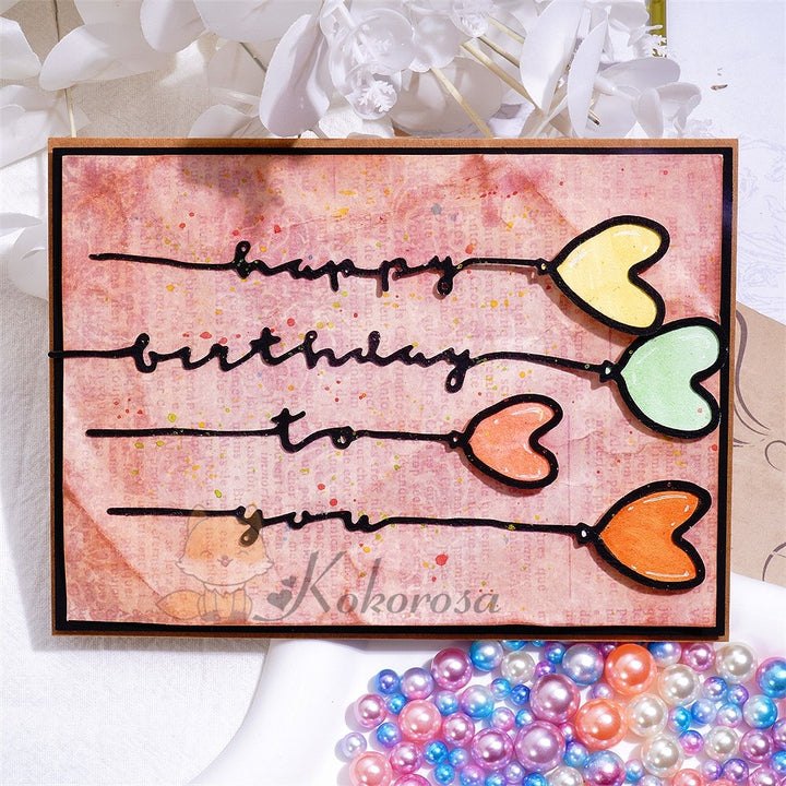 Kokorosa Metal Cutting Dies with "happy birthday to you" Word