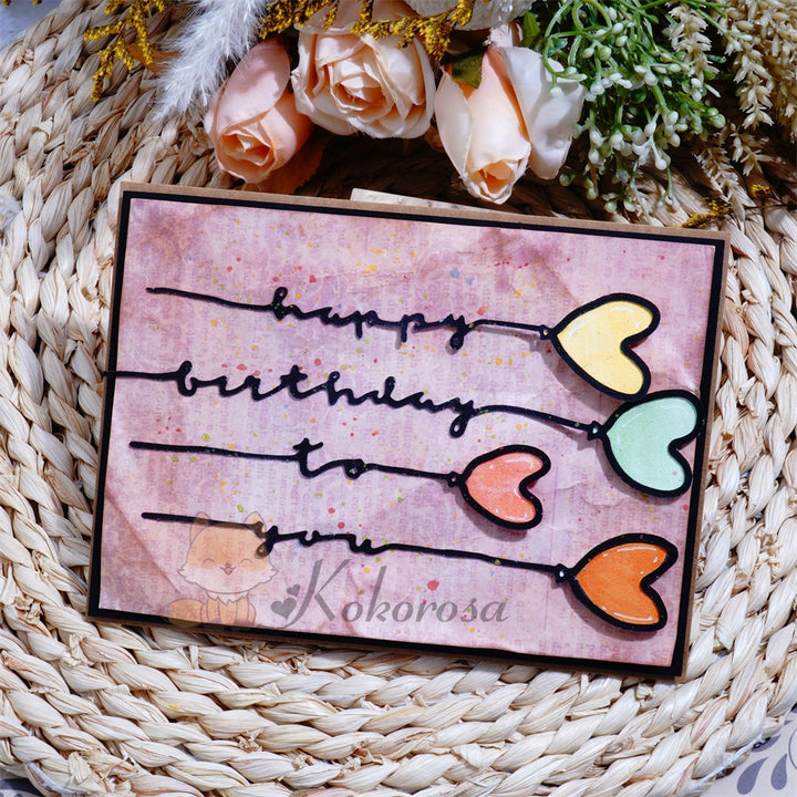 Kokorosa Metal Cutting Dies with "happy birthday to you" Word